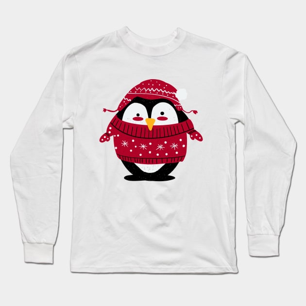 cute winter baby Penguin Long Sleeve T-Shirt by The Arty Apples